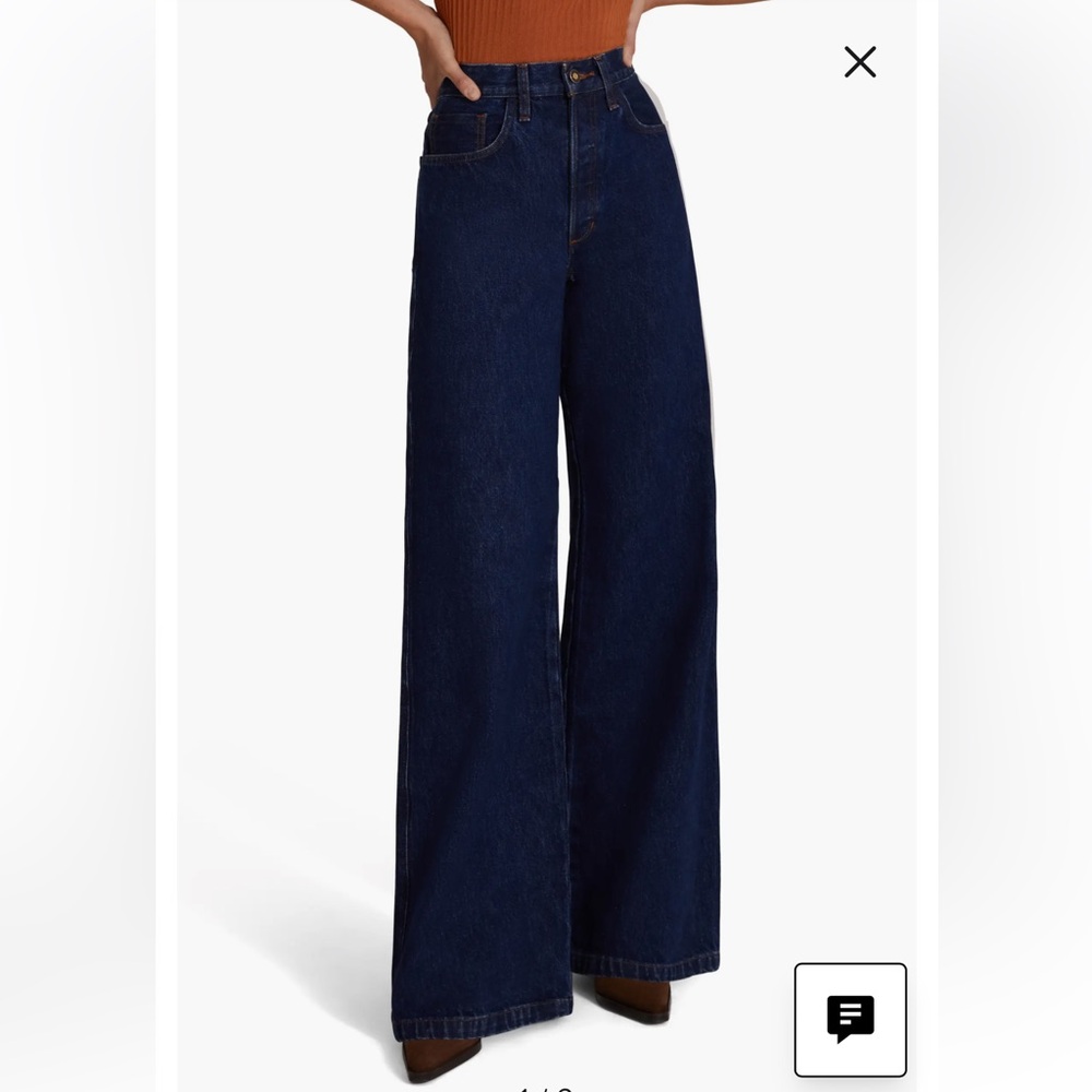 Favorite Daughter Dark Blue Wide Leg Jeans